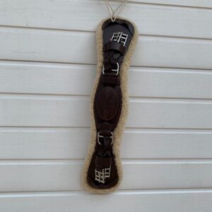 FRANK BAINES 22" SHEEPSKIN LINED BROWN LEATHER DRESSAGE GIRTH (A0055)